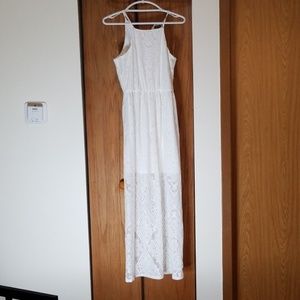 Lily Rose White Lace Maxi Dress